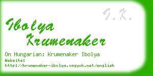 ibolya krumenaker business card
